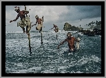 Mężczyźni, Sri Lanka, Morze, Wędkarstwo